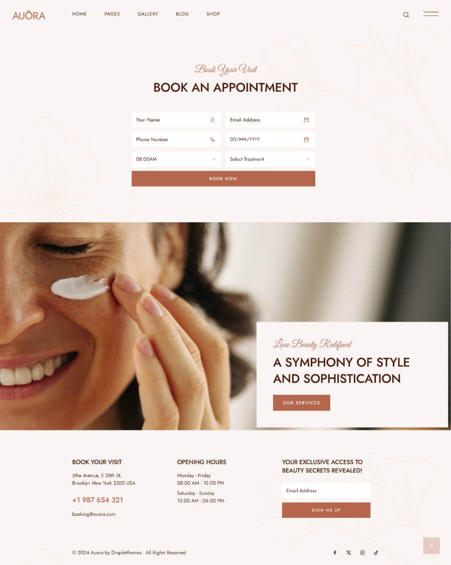 Booking Form Page